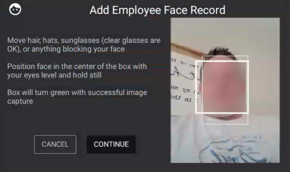 face record registration
