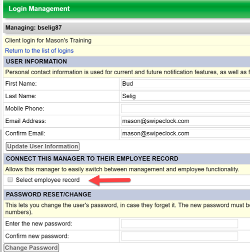 Unified Login - Linking Employee and Manager Logins