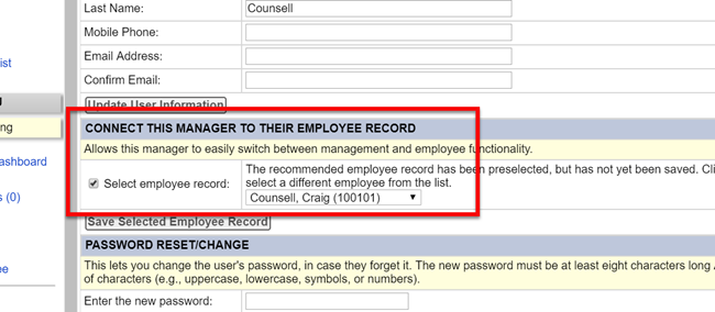 Unified Login - Linking Employee and Manager Logins