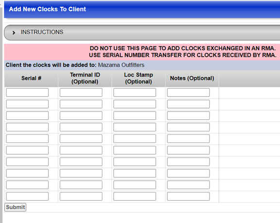 Add a Basic Clock to TimeWorksPlus