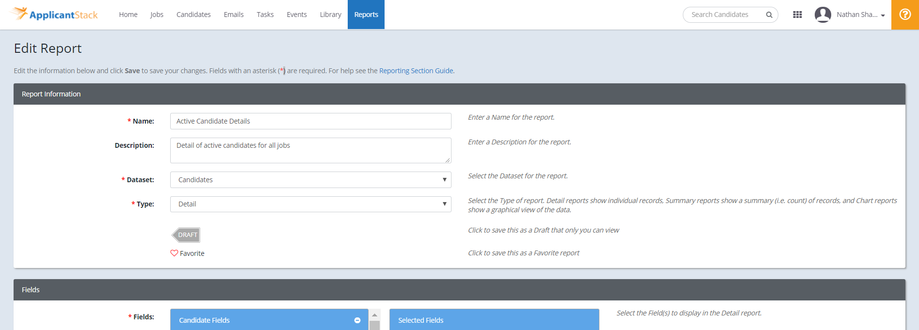 Reports Tab