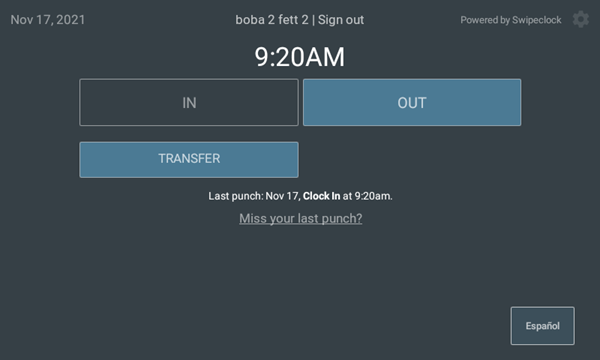 Swipeclock Touch and Touch 2 - Clock In and Out Instructions
