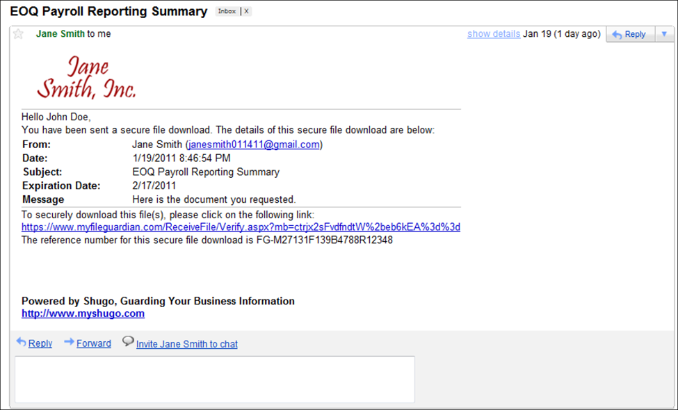 Securely Receive Files through FileGuardian