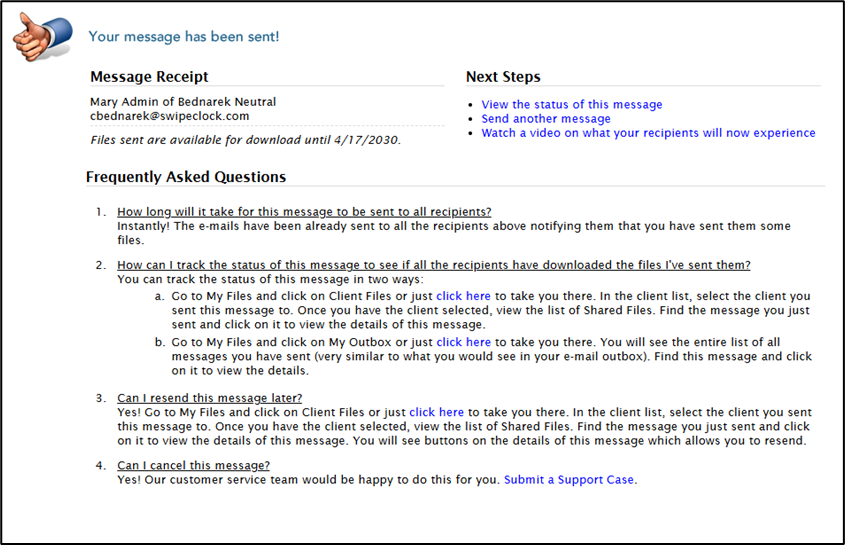 Securely Send Files through FileGuardian