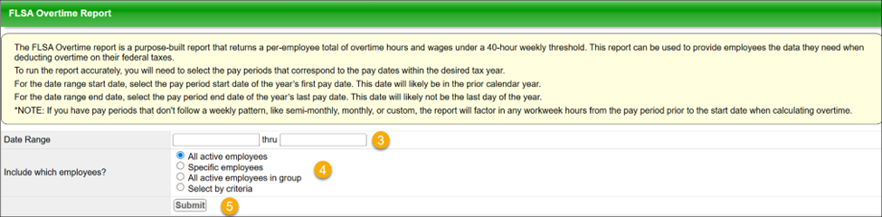 FLSA Overtime Report