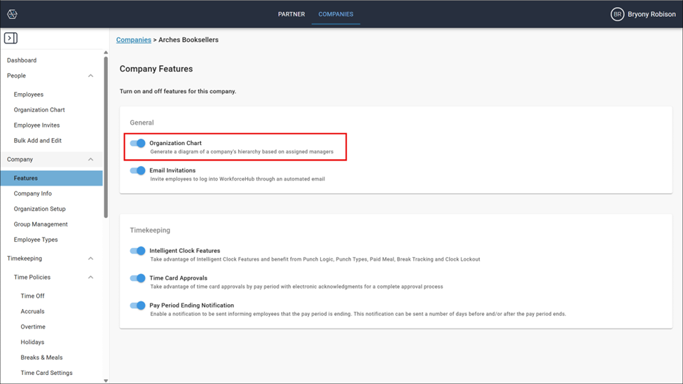 Enable Company Organization Chart