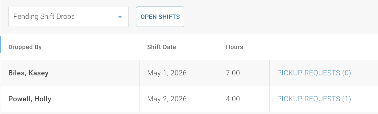 Manage Shift Swaps